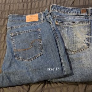 2 Pair Levi's Signatureand Democracy Blue Denim Jeans - Crop/capri Bundle #21